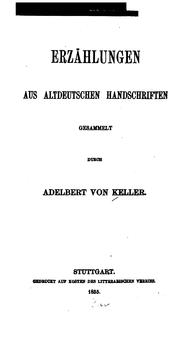 Cover of: Erzählungen aus altdeutschen Handschriften
