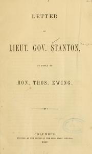 Letter of Lieut. Gov. Stanton by Benjamin Stanton