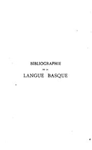 Cover of: Essai d'une bibliographie de la langue basque