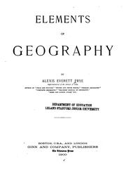 Cover of: Elements of geography