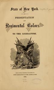Cover of: Presentation of regimental colors to the Legislature.