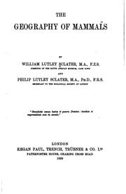 Cover of: The geography of mammals by William Lutley Sclater