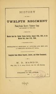 Cover of: History of the Twelfth regiment by M. D. Hardin