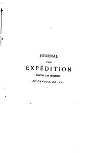 Cover of: Journal d'une expédition contre les Iroquois en 1687 by Baugy, Louis Henry chevalier de