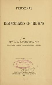 Cover of: Personal reminiscences of the war