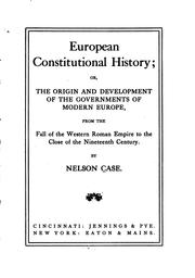 Cover of: European constitutional history