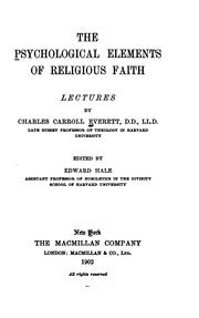 Cover of: The psychological elements of religious faith: lectures