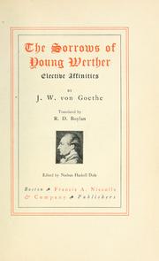 Cover of: The sorrows of young Werther: Elective affinities