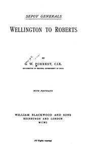 Cover of: Sepoy generals, Wellington to Roberts