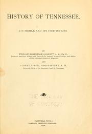 Cover of: History of Tennessee by William Robertson Garrett