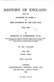 Cover of: History of England from the accession of James I. to the outbreak of the civil war, 1603-1642 by Gardiner, Samuel Rawson