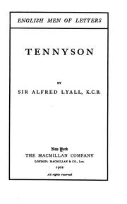 Cover of: Tennyson