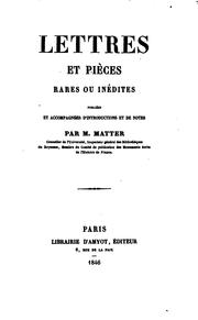 Cover of: Lettres et pièces rares ou inédites