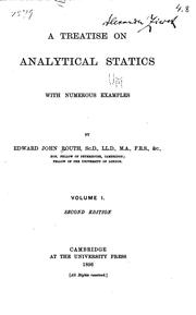 Cover of: A treatise on analytical statics: with numerous examples