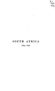 Cover of: History of South Africa from the foundation of the European settlement to our own times, 1834-1854