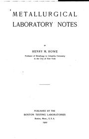 Cover of: Metallurgical laboratory notes