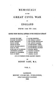 Cover of: Memorials of the great civil war in England from 1646 to 1652.