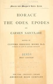 Cover of: Horace: the Odes, Epodes and Carmen saeculare