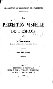 Cover of: La perception visuelle de l'espace