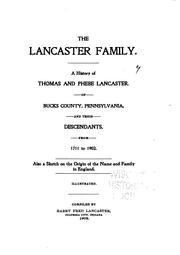 Cover of: The Lancaster family. by Harry Fred Lancaster