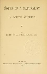 Cover of: Notes of a naturalist in South America