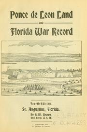 Cover of: Ponce de Leon land and Florida war record. by Brown, George M.