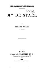Cover of: Mme de Staël