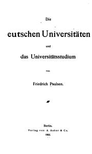 Cover of: Die deutschen Universitäten und das Universitätsstudium