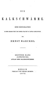 Cover of: Die Kalkschwämme.: Eine Monographie ...
