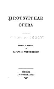 Cover of: Hrotsvithae Opera.