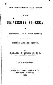 Cover of: New university algebra.