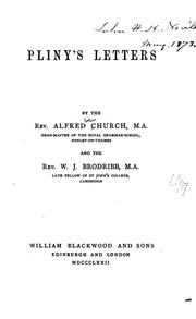 Cover of: Pliny's letters by Alfred John Church