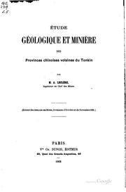 Cover of: Étude géologique et minière des provinces chinoises voisines du Tonkin by Adhémard Leclère