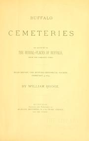 Cover of: Buffalo cemeteries by William Hodge