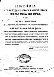 Cover of: Historia economico-politica y estadistica de la isla de Cuba by Ramón de la Sagra