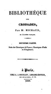 Cover of: Bibliothèque des croisades.