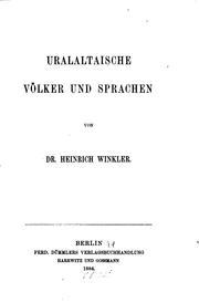 Cover of: Uralaltaische völker und sprachen