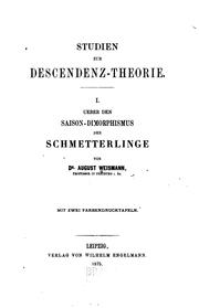 Cover of: Studien zur descendenz-theorie.: I. Ueber den saison-dimorphismus der schmetterlinge