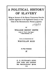 Cover of: A political history of slavery by William Henry Smith