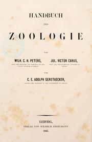 Cover of: Handbuch der zoologie by Julius Victor Carus