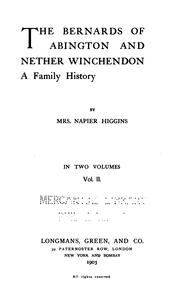Cover of: The Bernards of Abington and Nether Winchendon: a family history