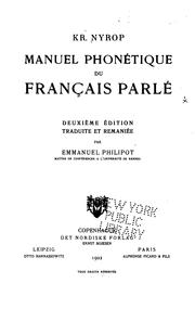 Cover of: Manuel phonétique du français parlé.