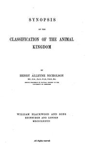 Cover of: Synopsis of the classification of the animal kingdom