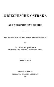 Cover of: Griechische Ostraka aus Aegypten und Nubien by Ulrich Wilcken