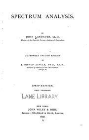 Cover of: Spectrum analysis | John Landauer
