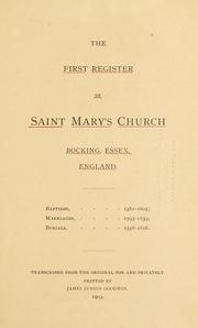 Cover of: The first register of Saint Mary's church, Bocking, Essex, England