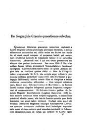 Cover of: De biographis graecis quaestiones selectae.