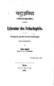 Cover of: ... (Tschaturangavidjâ.): Literatur des schachspiels.