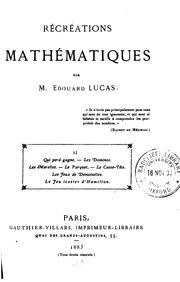 Cover of: Récréations mathématiques by Edouard Lucas