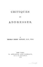 Cover of: Critiques and addresses